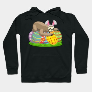 Funny Sloth Easter Day Bunny Ear Egg Easter T-shirt Hoodie